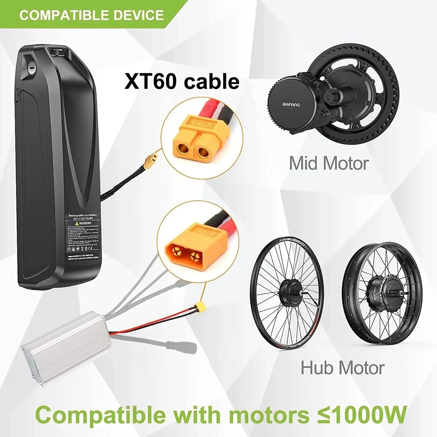 Ebike Battery 250W 350W 500W 750W 1000W