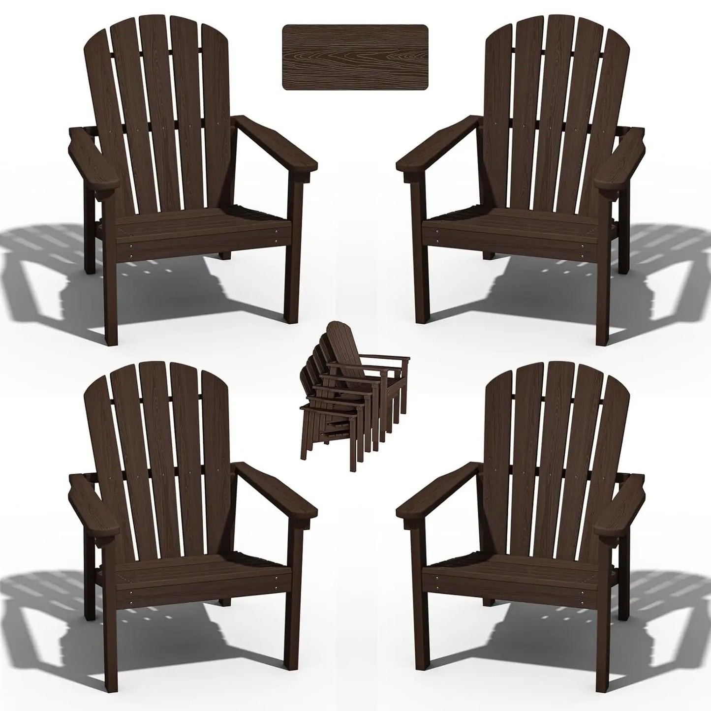 Stackable Adirondack Chairs Set of 4