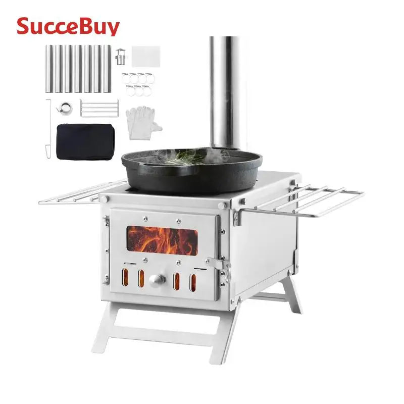 80 in Stainless Steel Camping Tent Stove