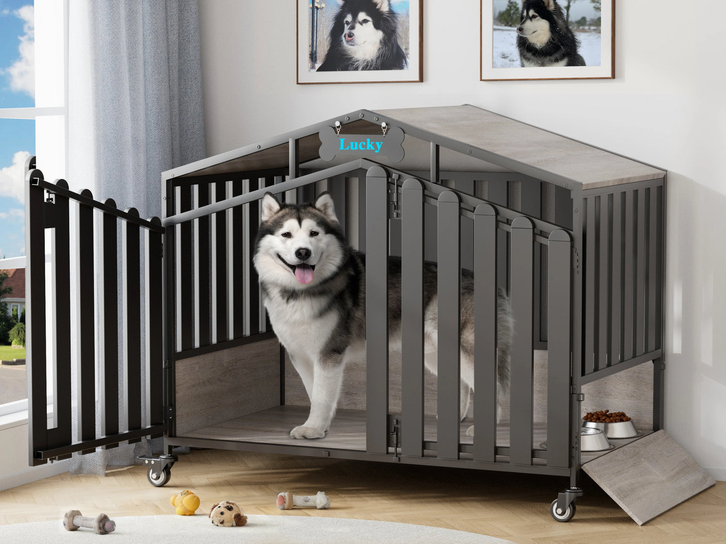 Dog Crate with Wheels