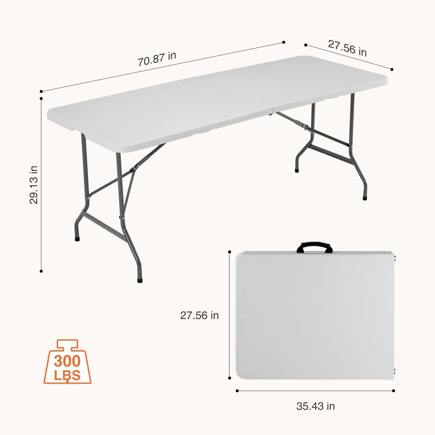 Portable Folding Table with Carrying Handle