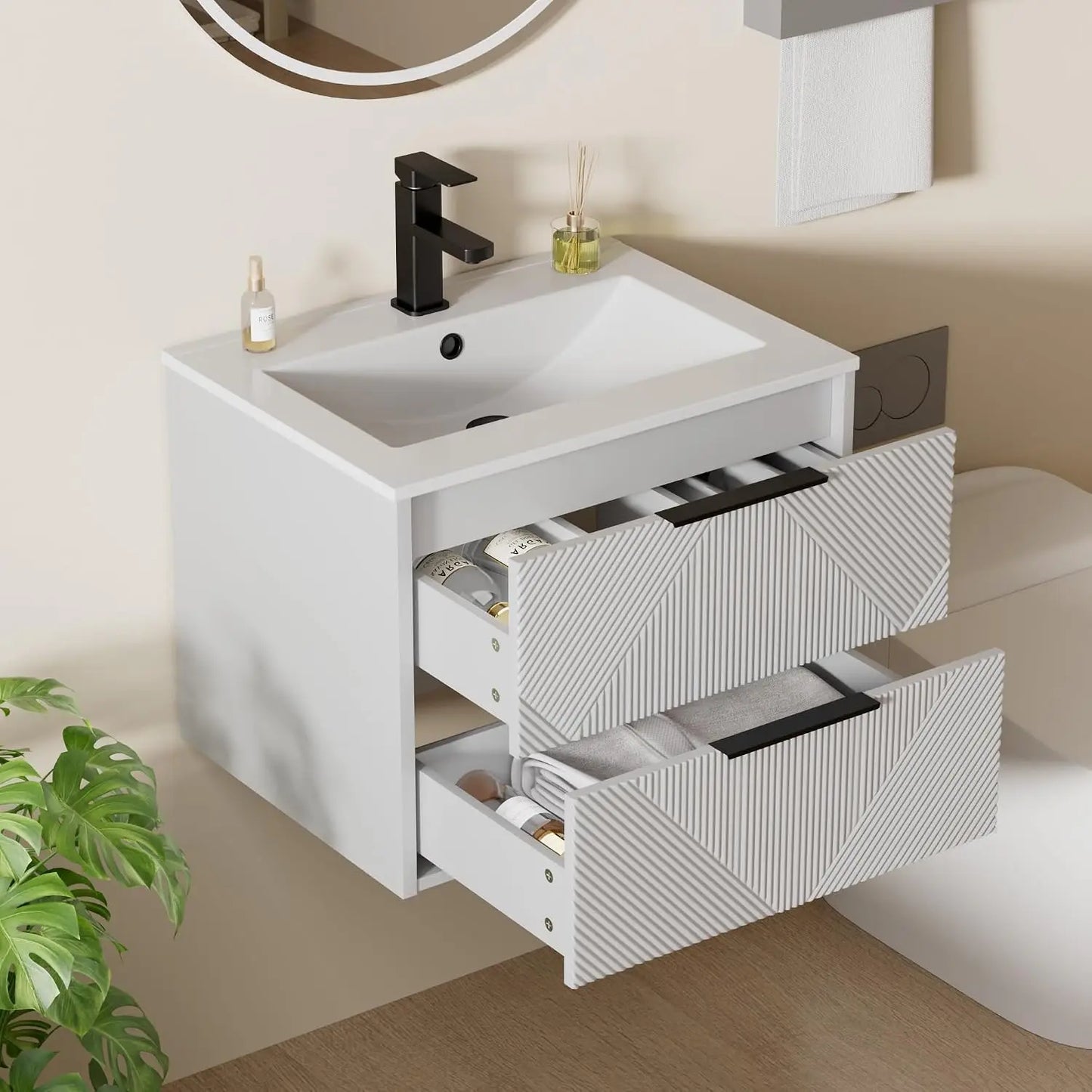 24" Floating Bathroom Vanity with Sink