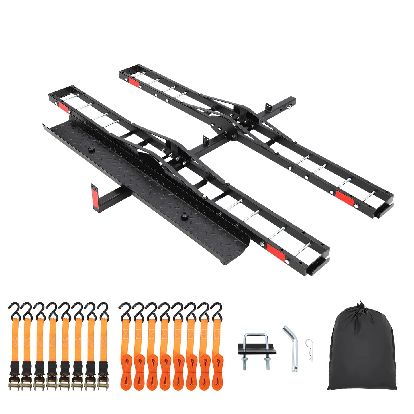 Heavy Carrier for 2 Ebikes Hitch Mount with Ramp