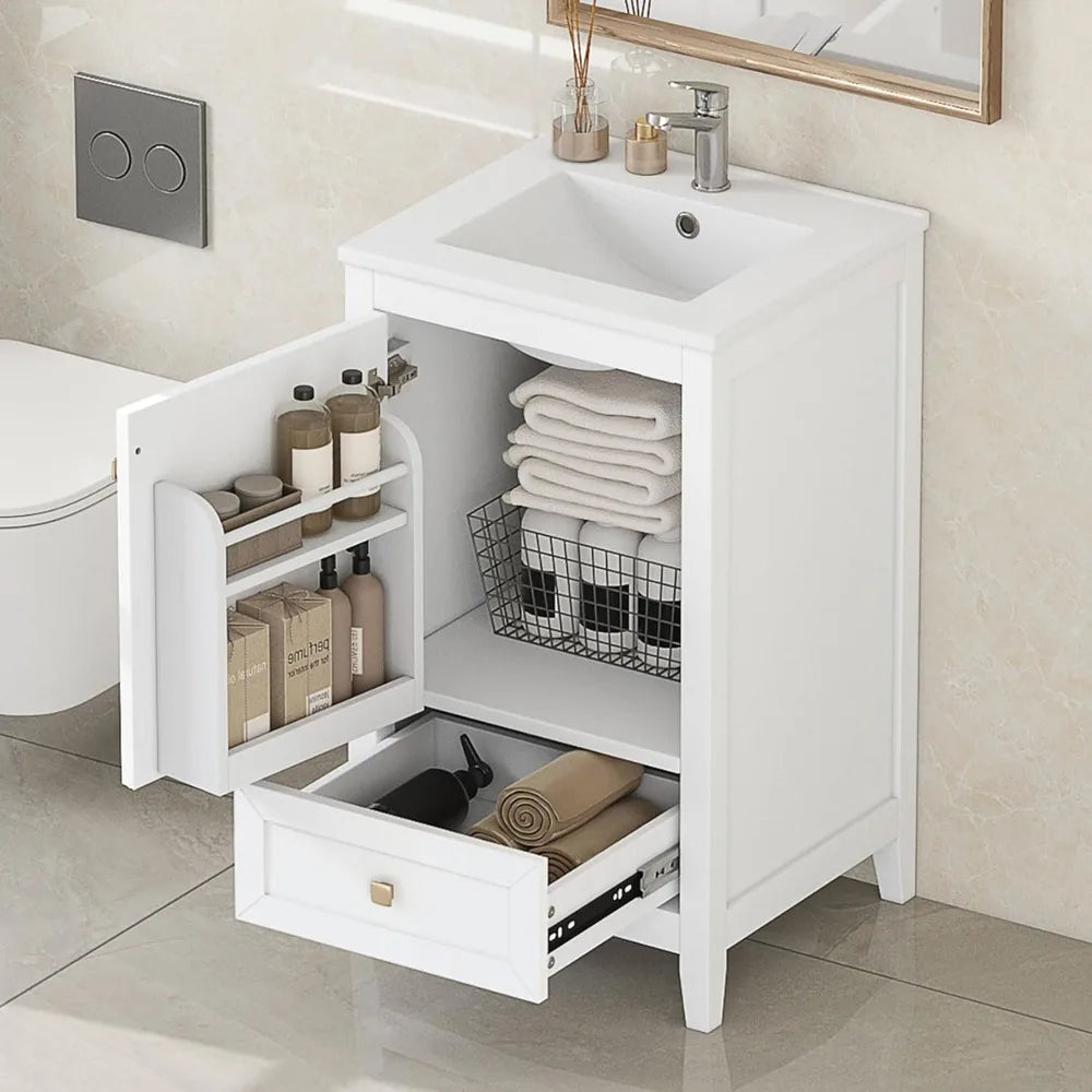Small Bathroom Vanity with Single Sink - 20"