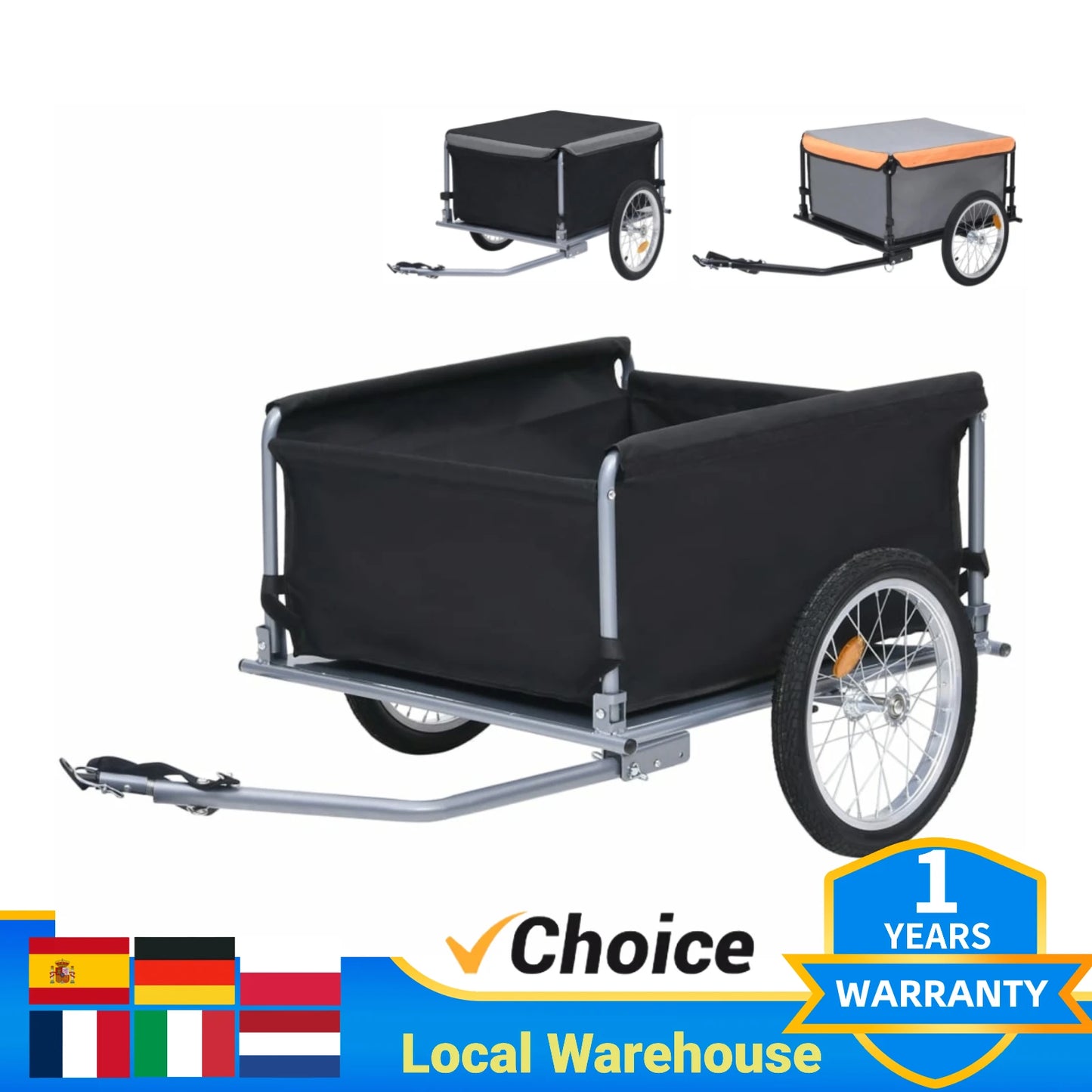 Bike Cargo Trailer Max Load Capacity 65 kg