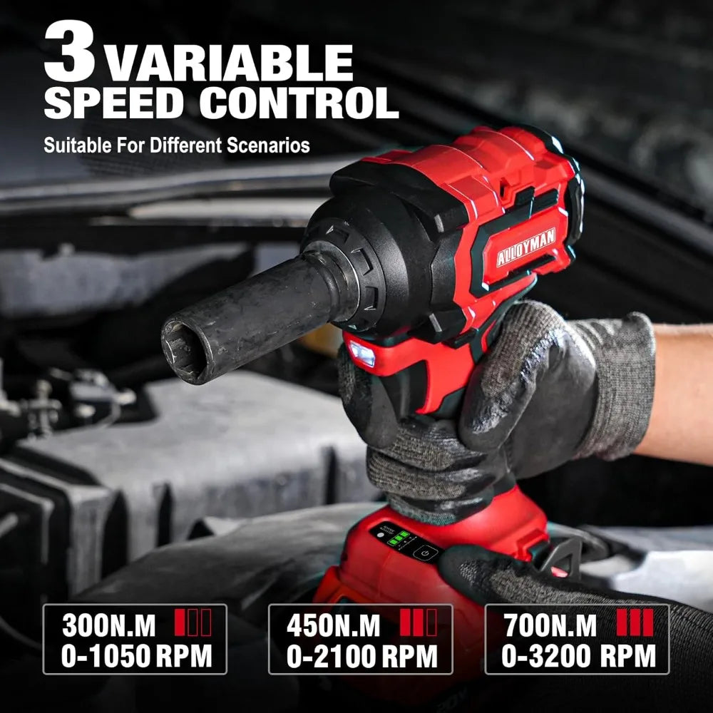 20V Cordless Ratchet Wrench 44 ft-lbs & Impact Wrench 516 ft-lbs