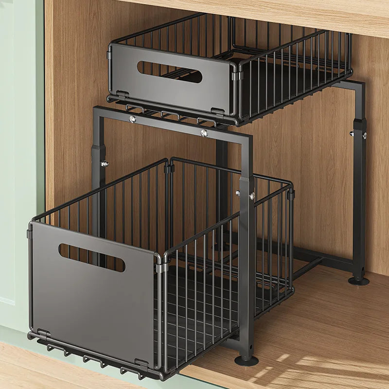 2 Tier Slide Out Cabinet Organizer