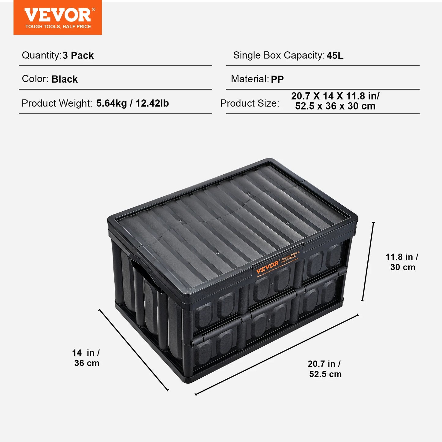 45L/65L Collapsible Storage Bins