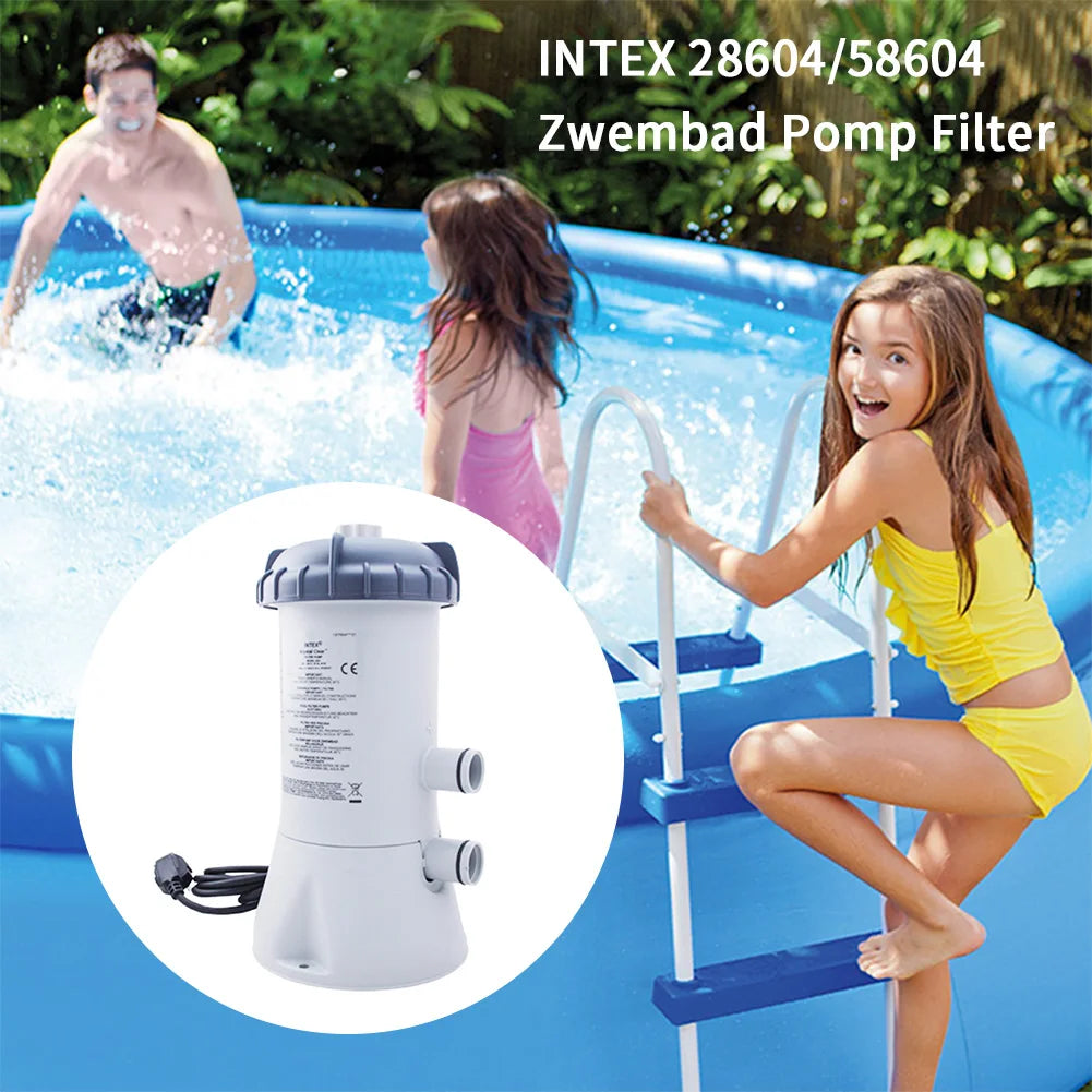 IN&TEX 28604/58604 Swimming Pool 530 GPH Filter Cartridge Pump & 1/4" Diameter Hose