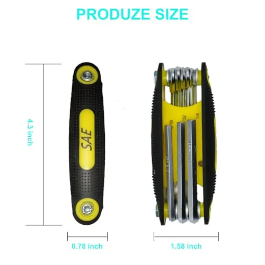 Folding Allen Wrench Set Metric and SAE
