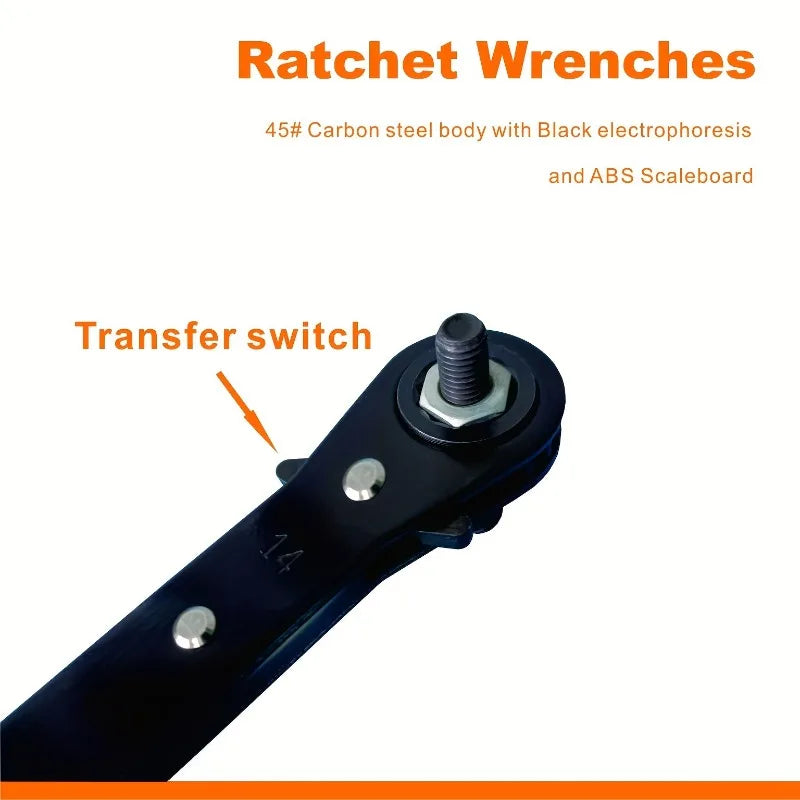 5-piece Double-ended Ratchet Wrench Set