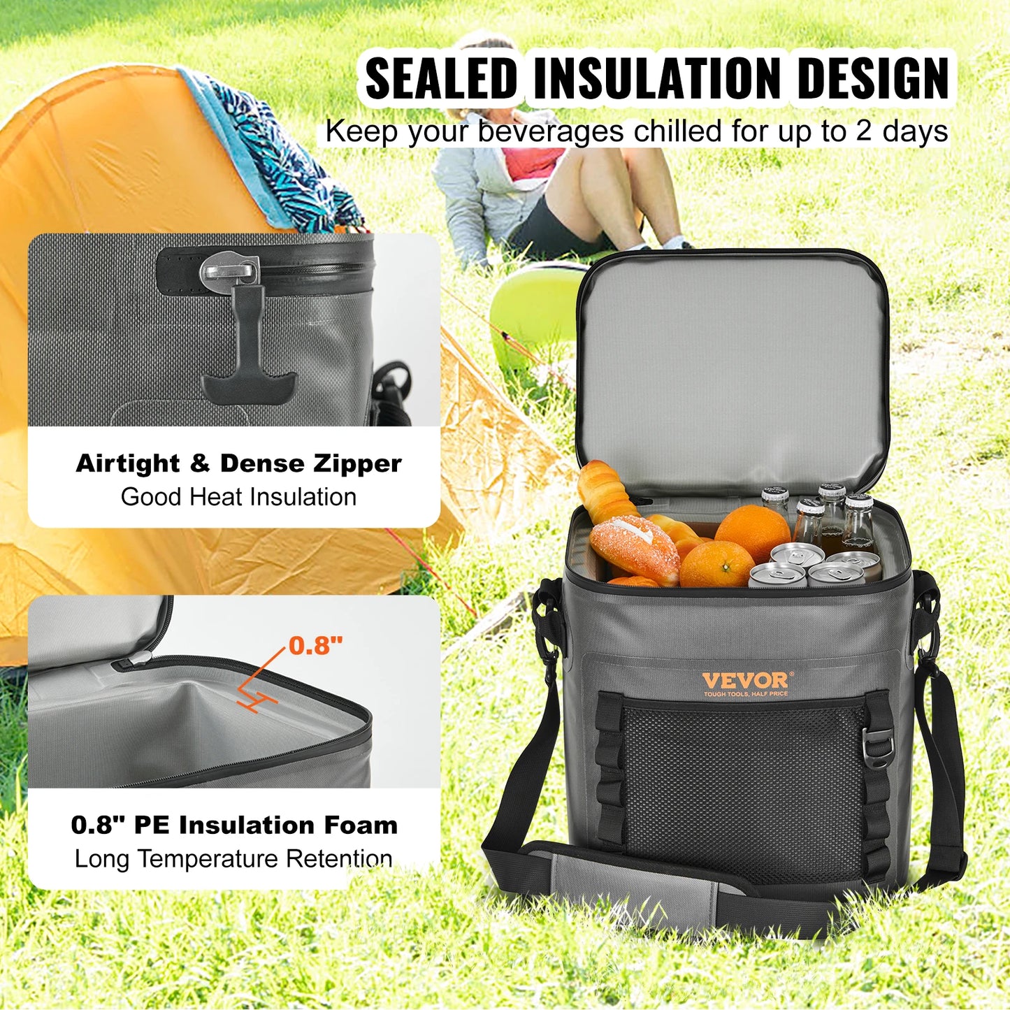 24 Cans Soft Cooler Bag Leakproof