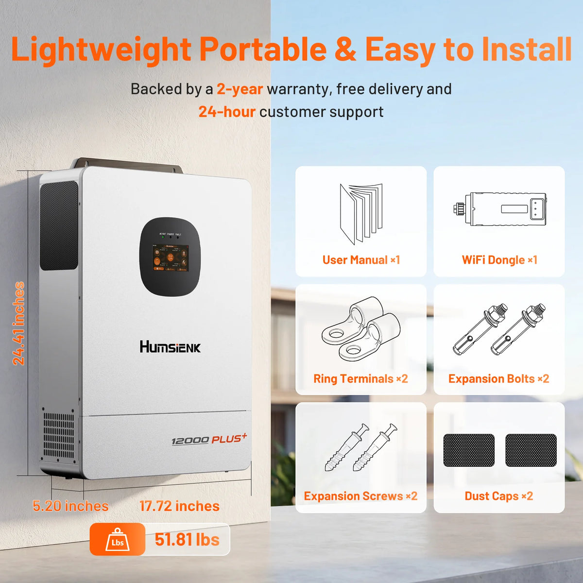 48V 12KW/8KW 3-in-1 Solar Hybrid Inverter