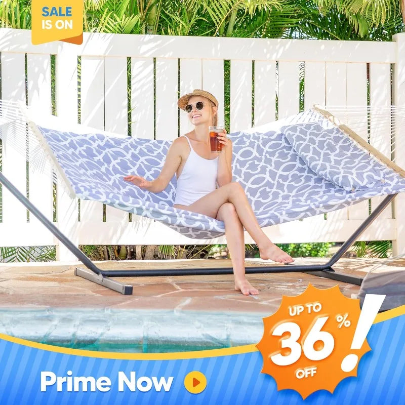 55 Inch Extra Large Double Hammock with Stand
