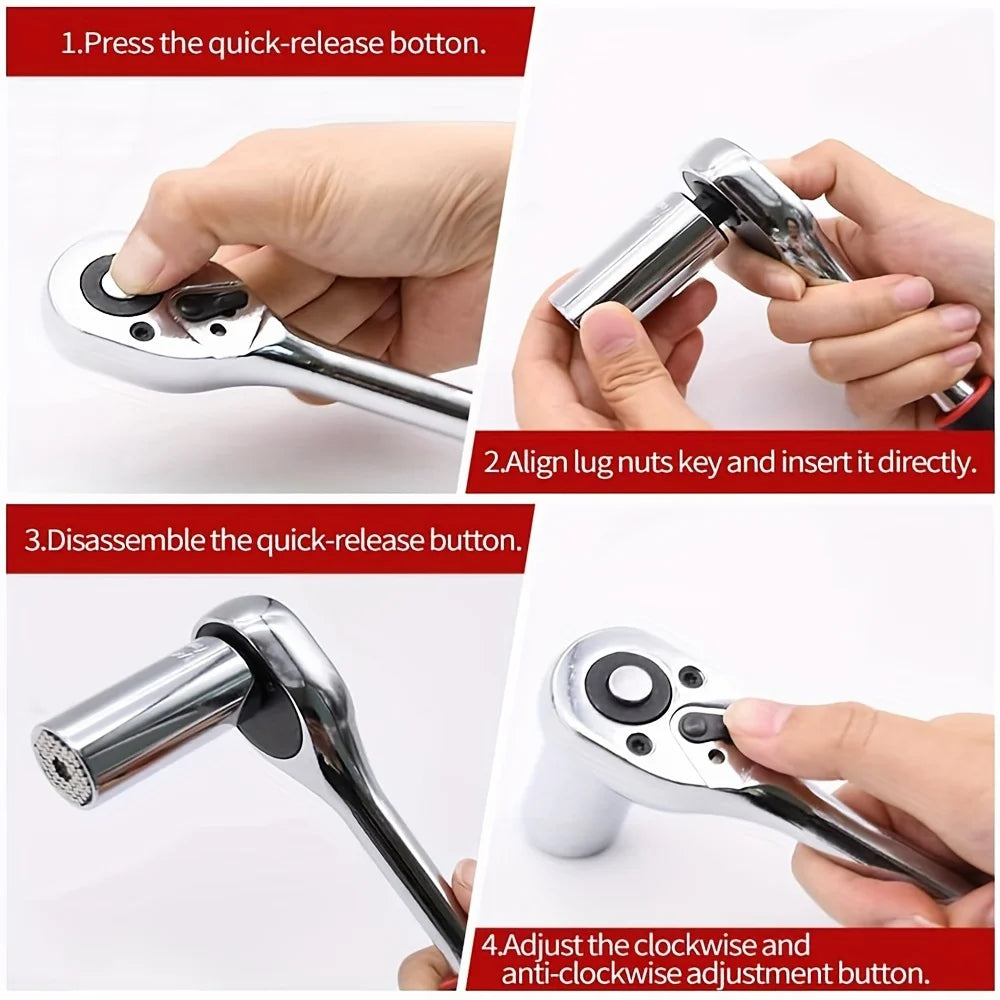 3-Piece Ratchet Set, 1/4", 3/8", 1/2" Drive