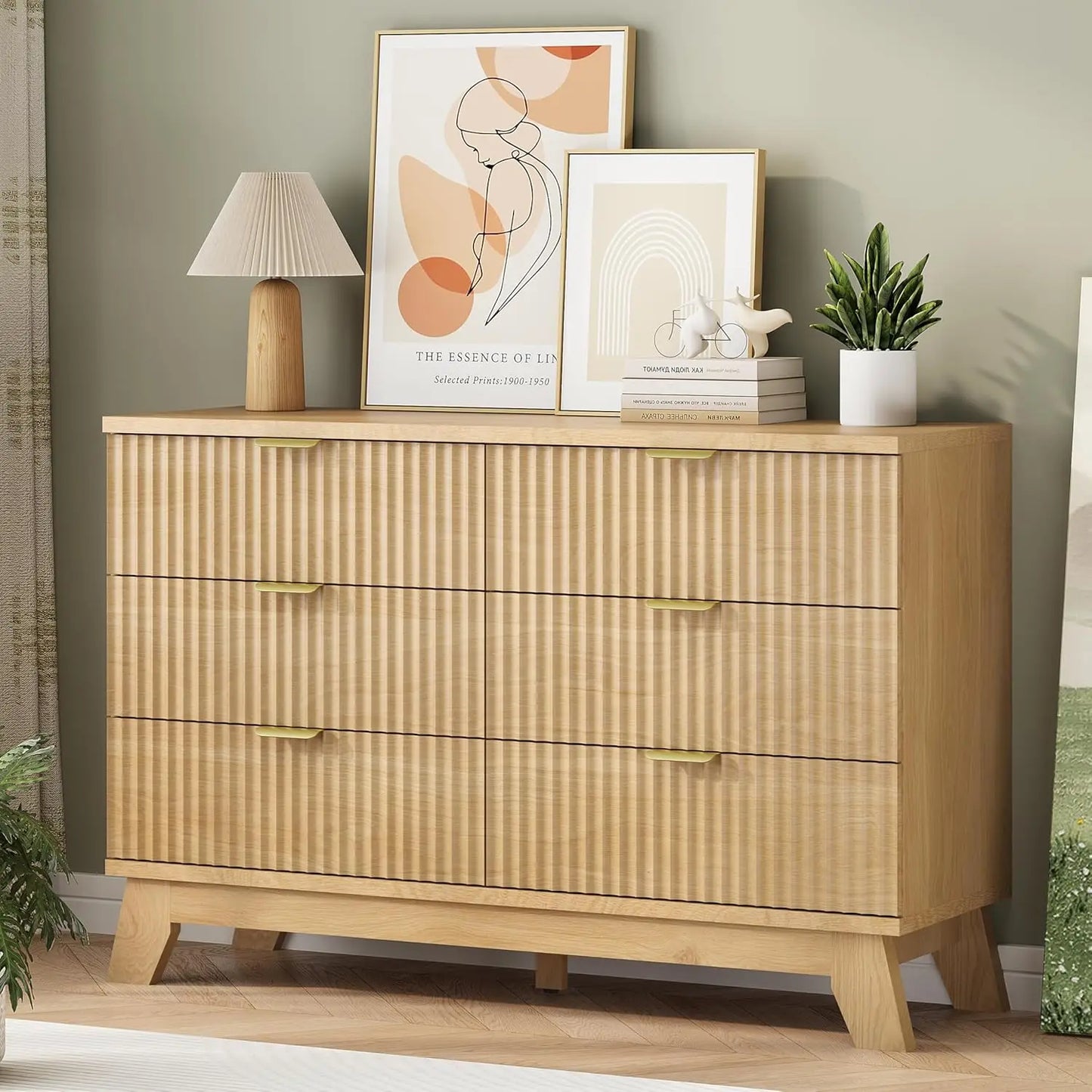 Fluted Dresser with 6 Drawers
