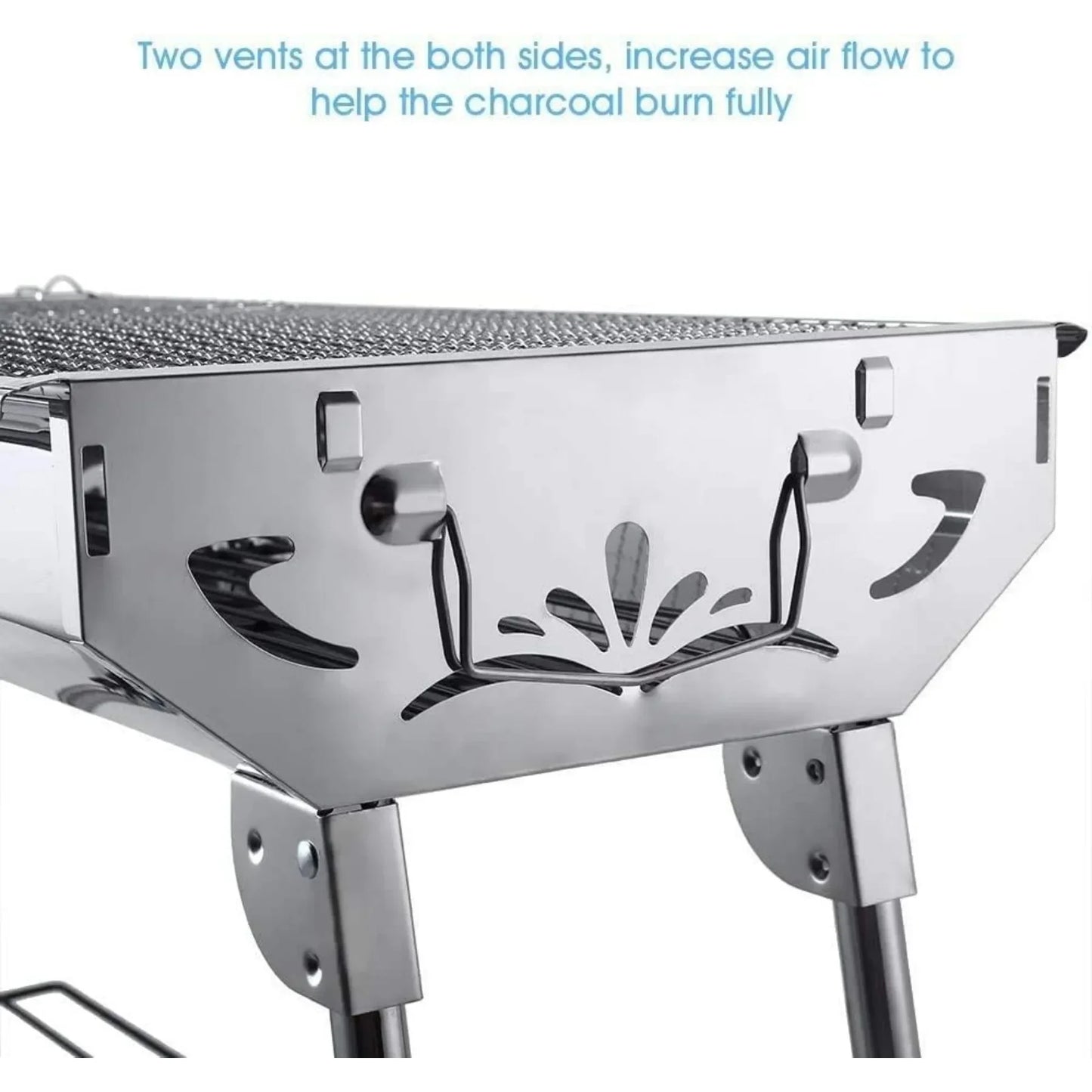 Barbecue Charcoal Grill Stainless Steel Folding