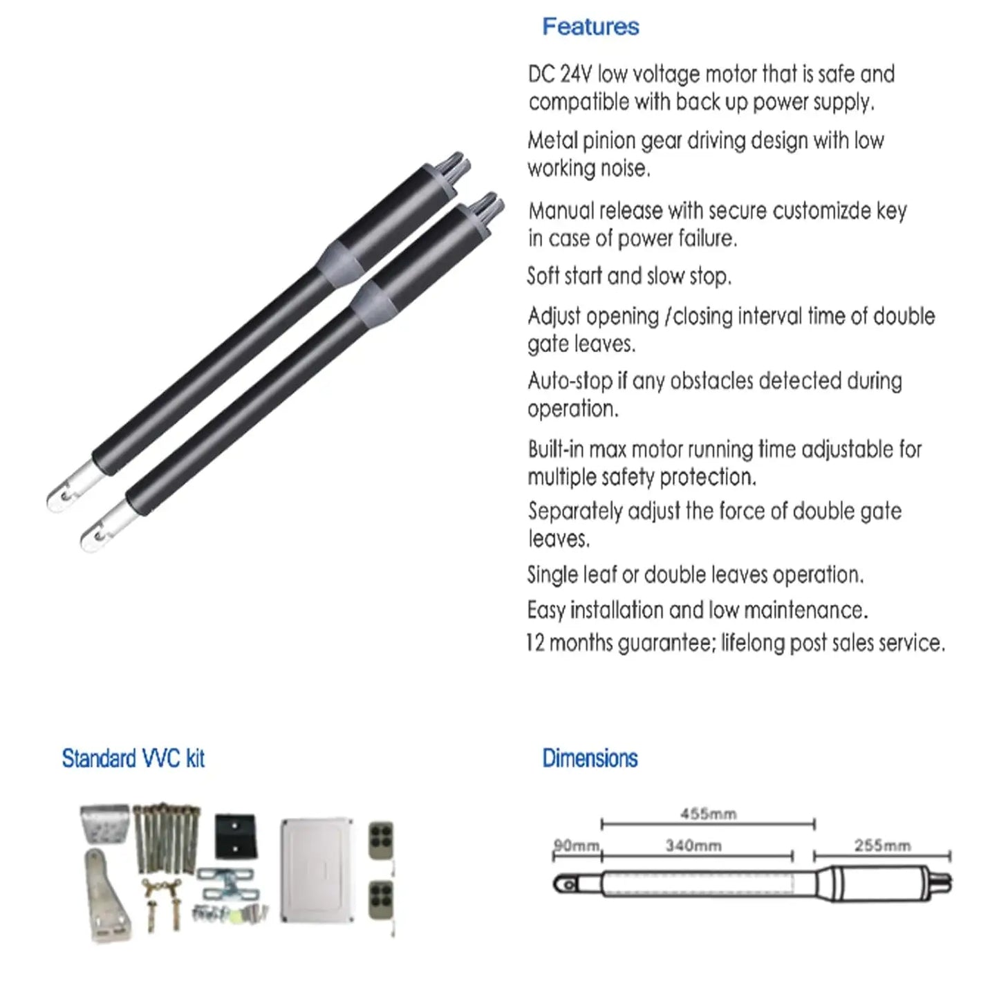 Automatic Dual Swing Gate Opener System
