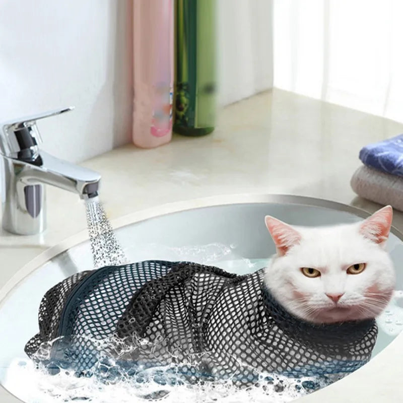 Mesh Cat Groom / Bath Bag