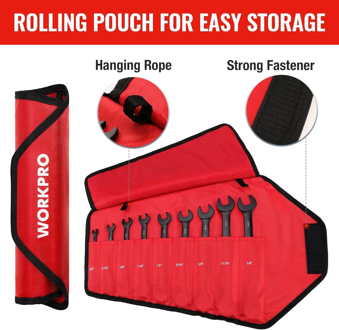 9-Piece Ratcheting Wrench Set, SAE