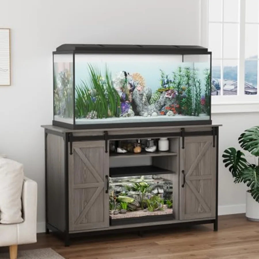Farmhouse 55-75 Gallon Fish Tank Stand with Power Outlet