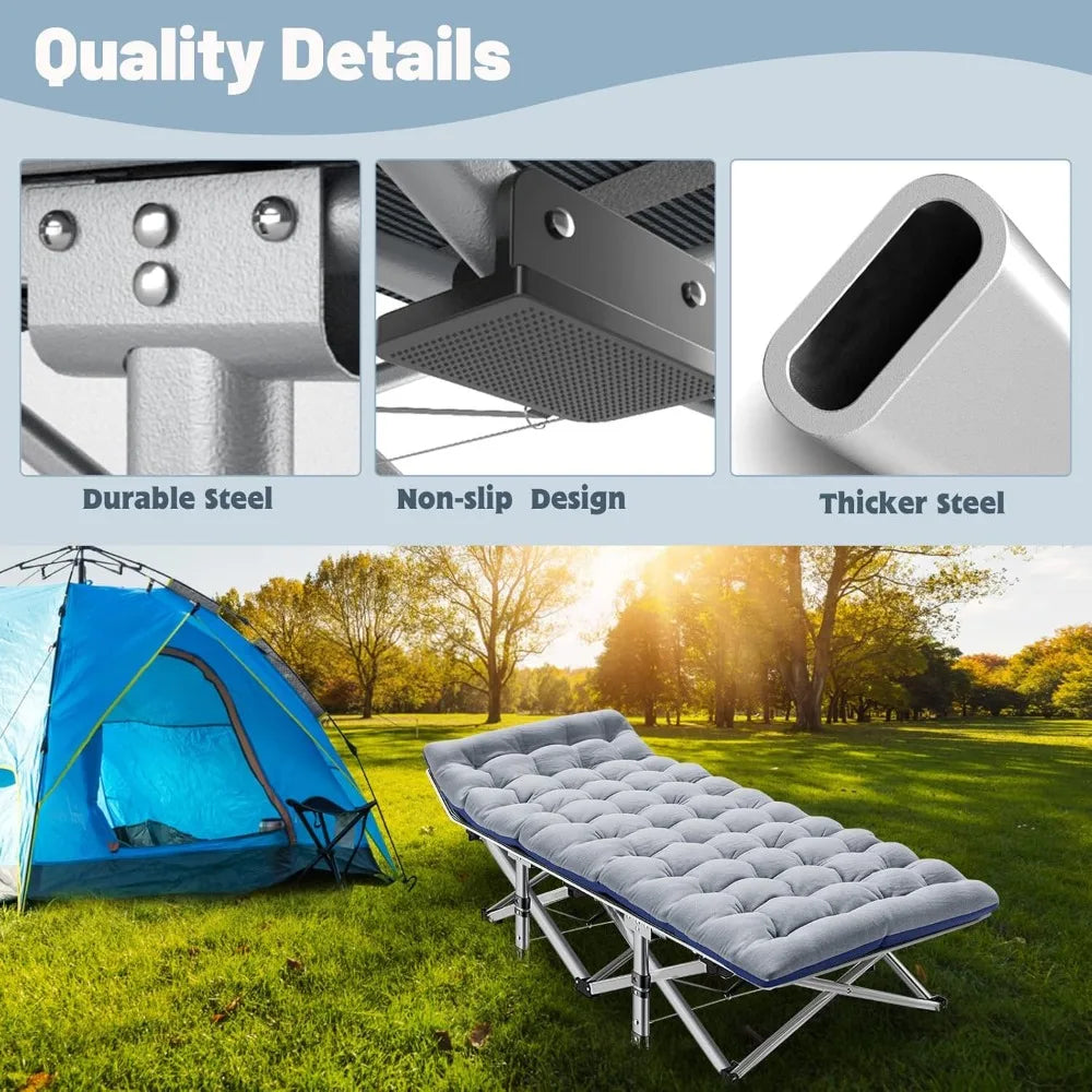 Folding Camping Cot with Mattress