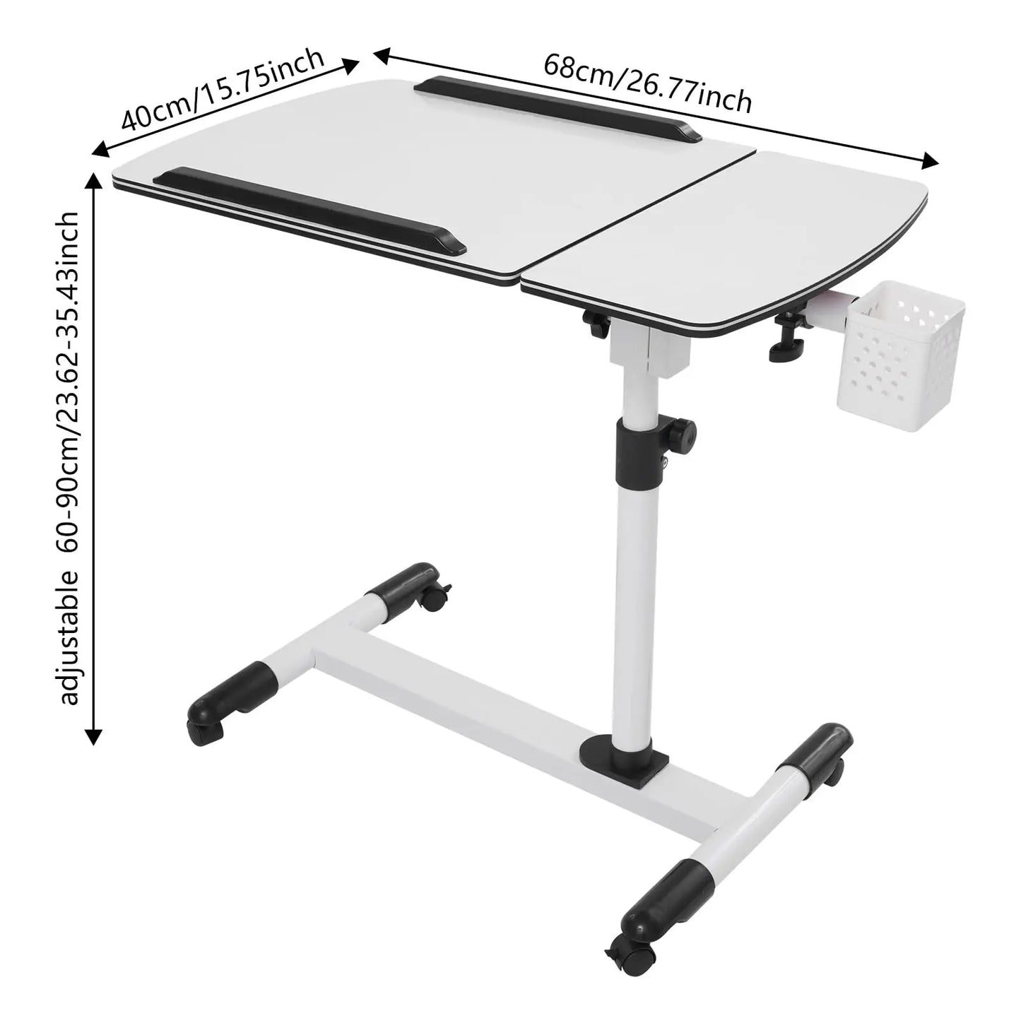 Mobile Overbed Laptop Desk, Tiltable
