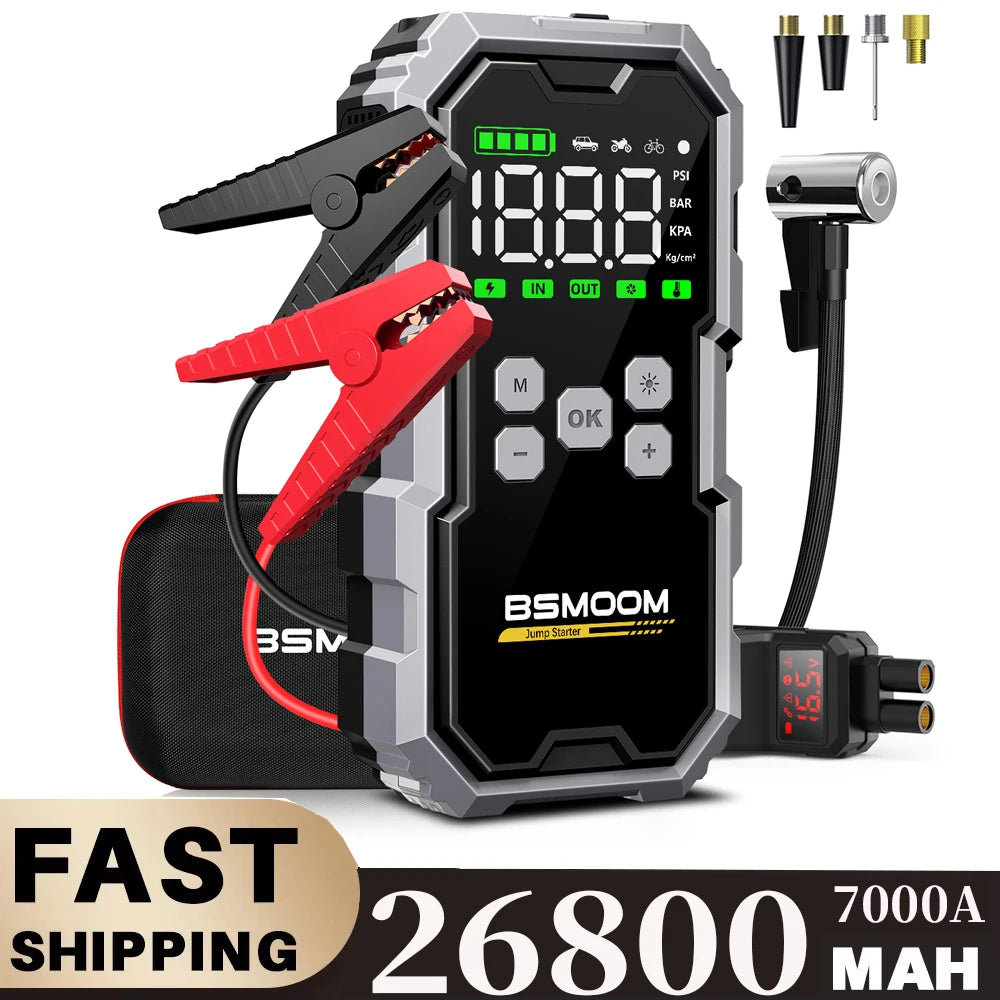 7000A Car Jump Starter With Compressor