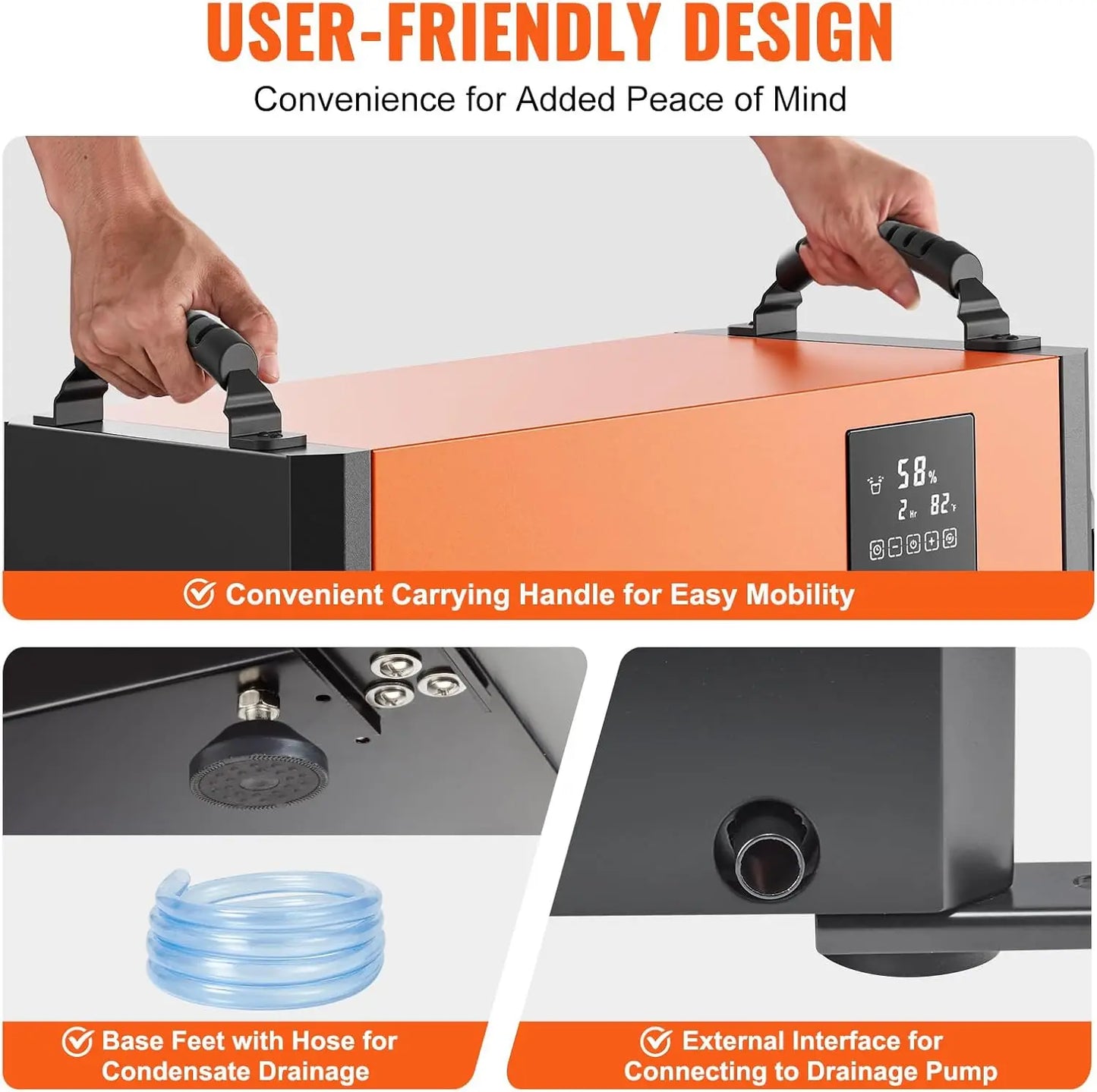 125 Pints Dehumidifier with Drain Hose