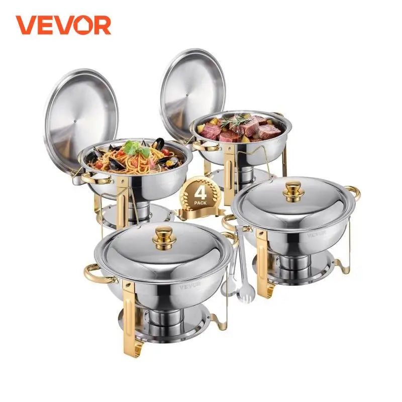 4 Pack Chafing Dish Buffet Set Stainless Steel