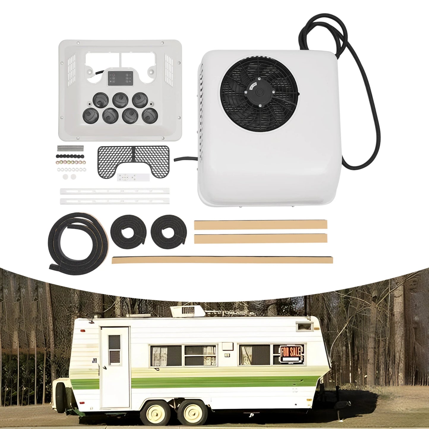 12V 800W Electric Rooftop AC Unit Fit Motorhome