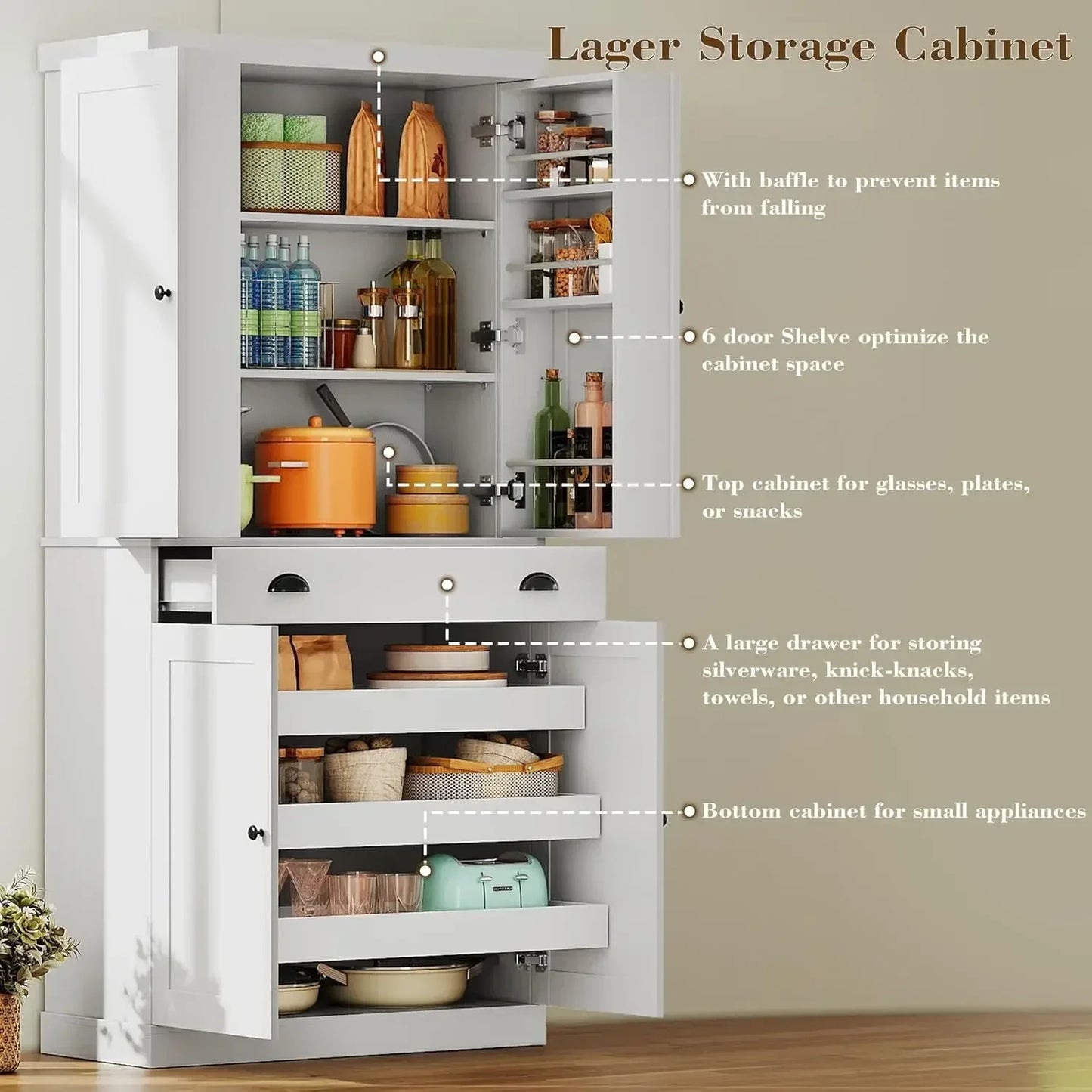 Kitchen Pantry 72" Height