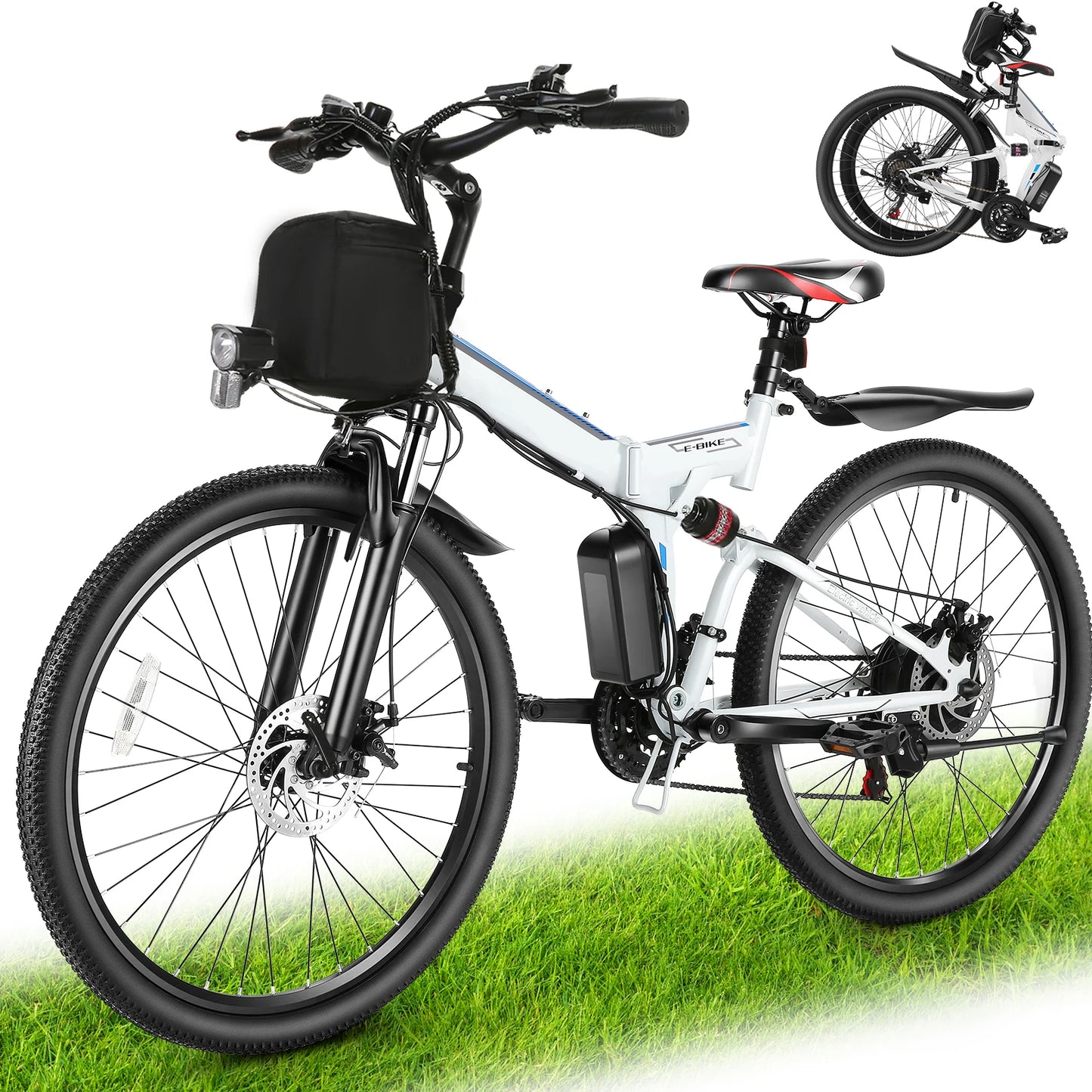 26" Folding Electric Bike for Adults