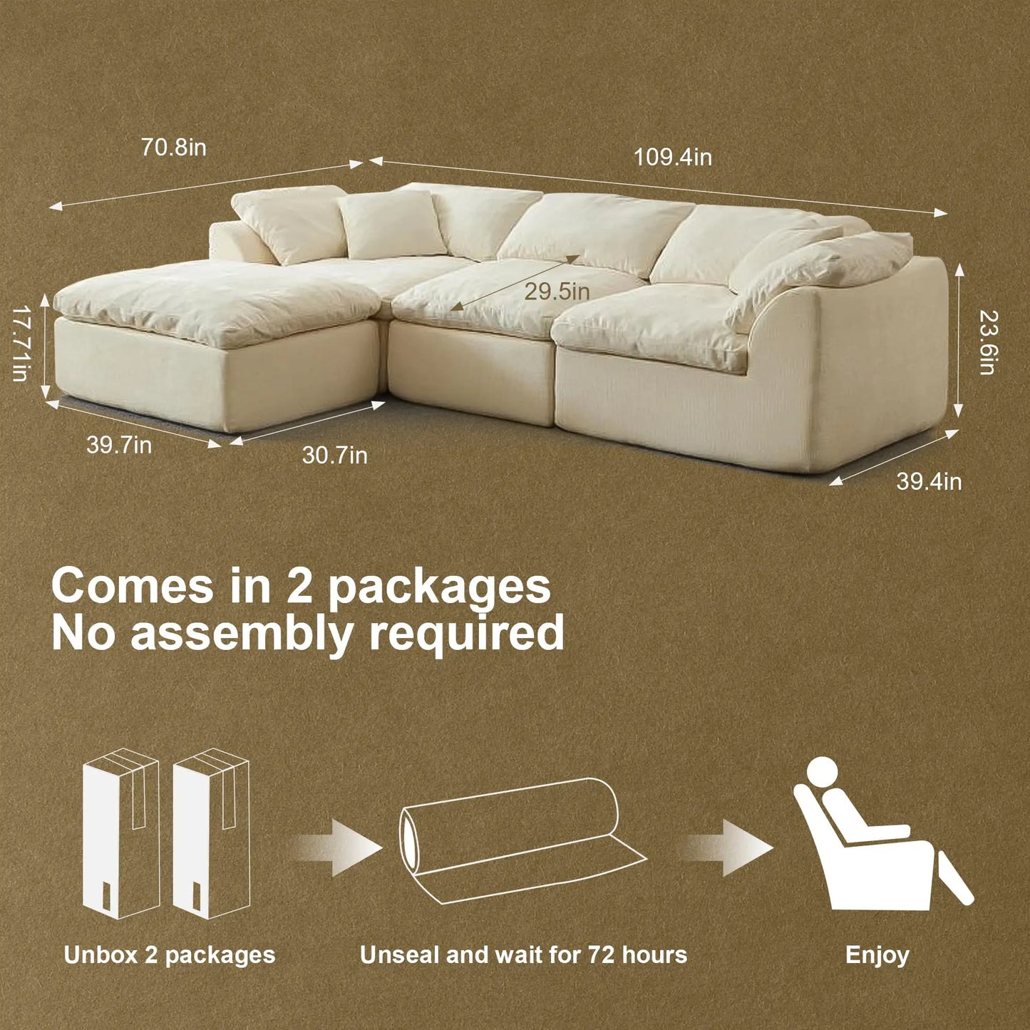 L-Shaped Modular Sectional with Ottoman