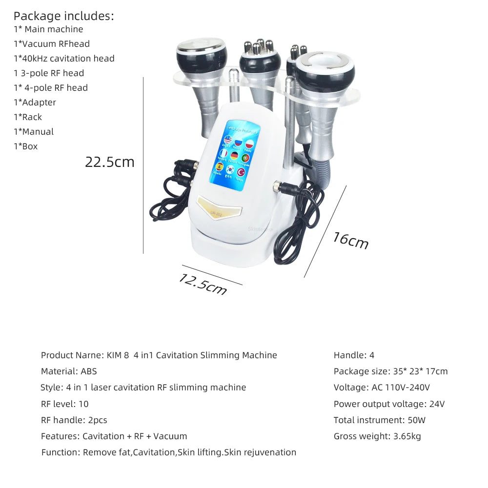 4 in 1 Cavitation Ultrasonic RF Slimming Machine