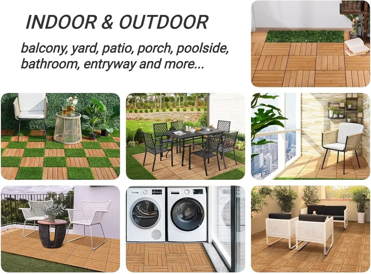 27PCS Interlocking Patio Deck Tiles