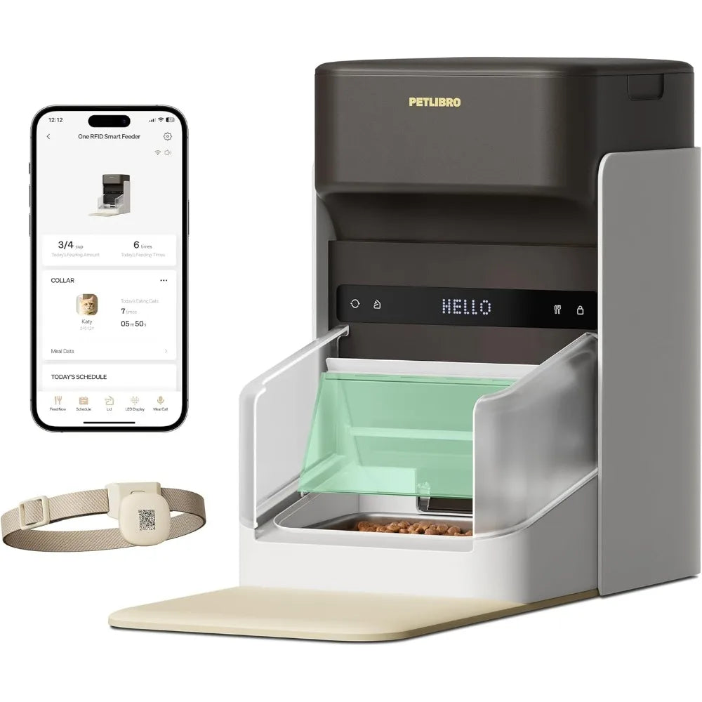 RFID Automatic Cat Feeder with Light Collar Tag,