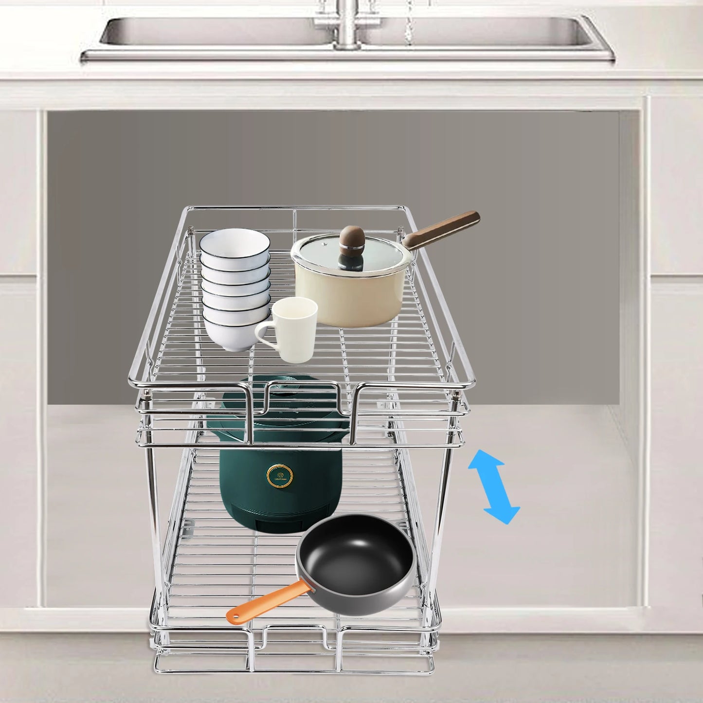 13.5"W*21.5"D Pull-out Storage Rack