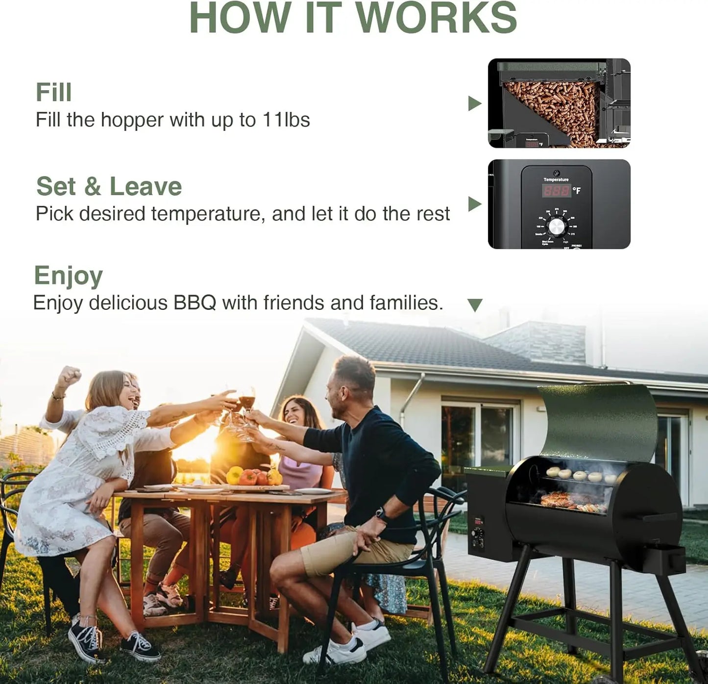 Electric Wood Pellet Smoker Grill