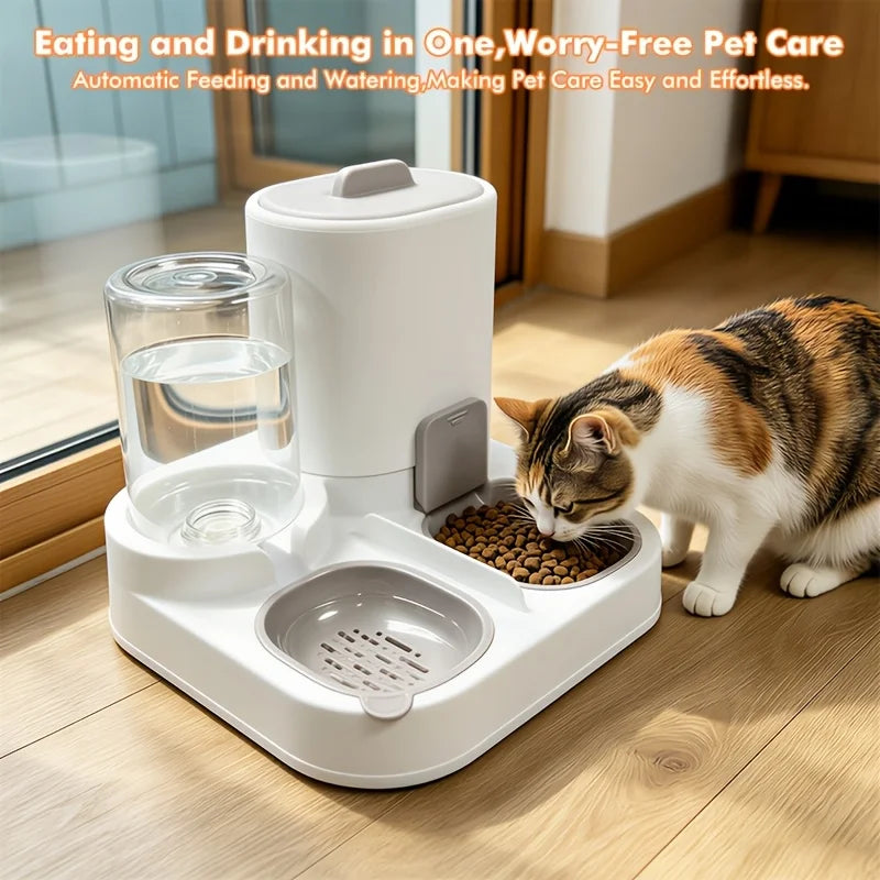 Cat Feeder And Water Dispenser, 2in 1