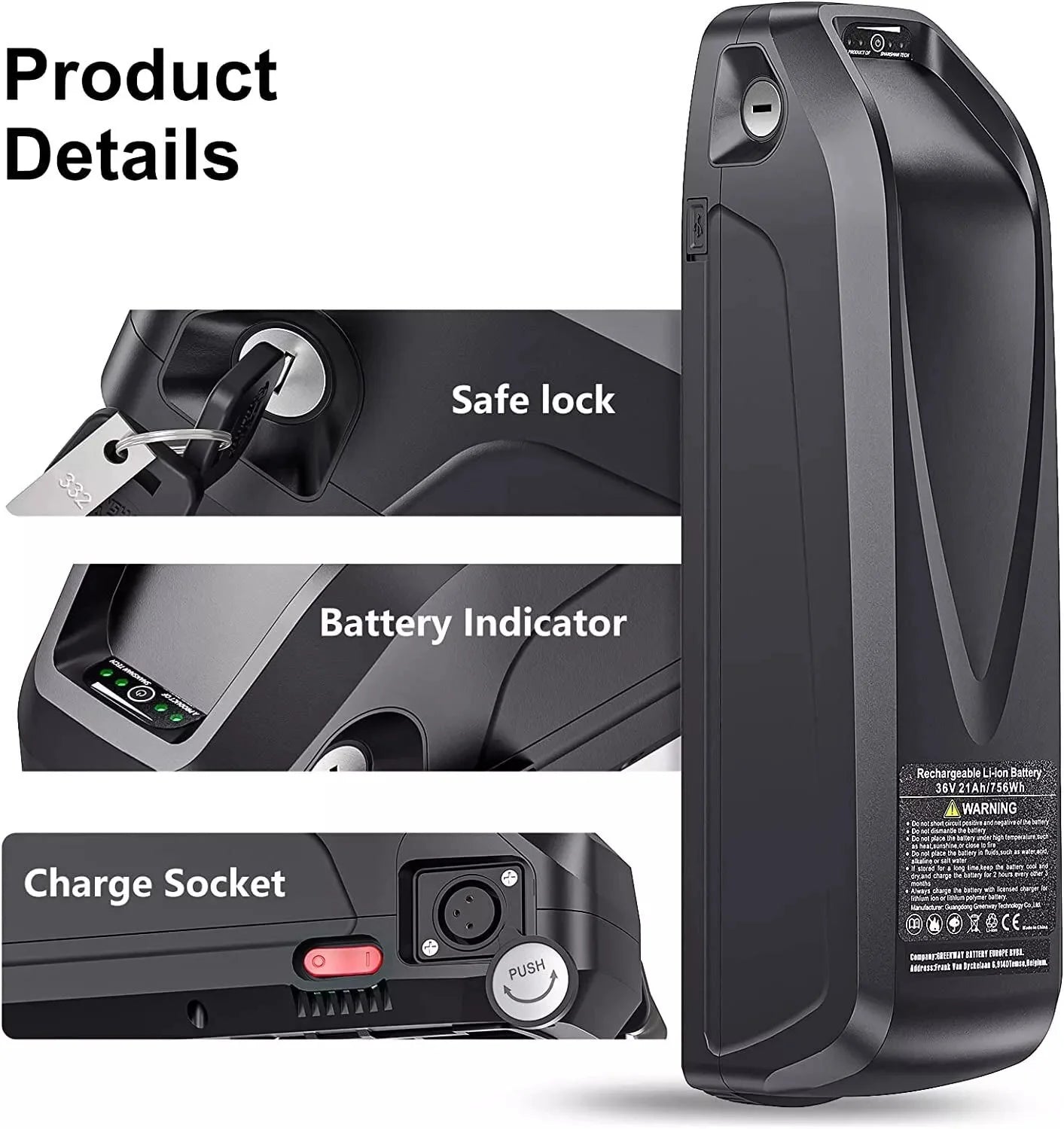 Ebike Battery 250W 350W 500W 750W 1000W