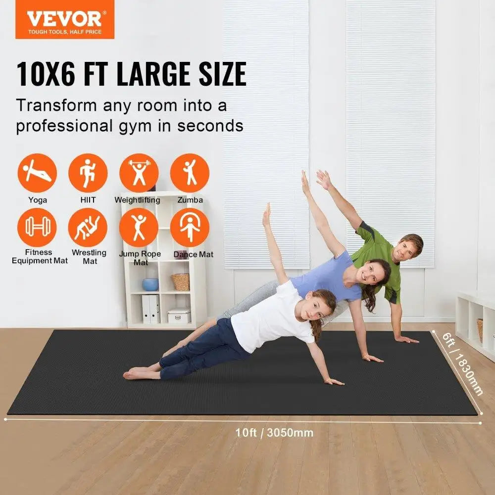 Yoga Mat with Bag Carry Strap 10x6ft