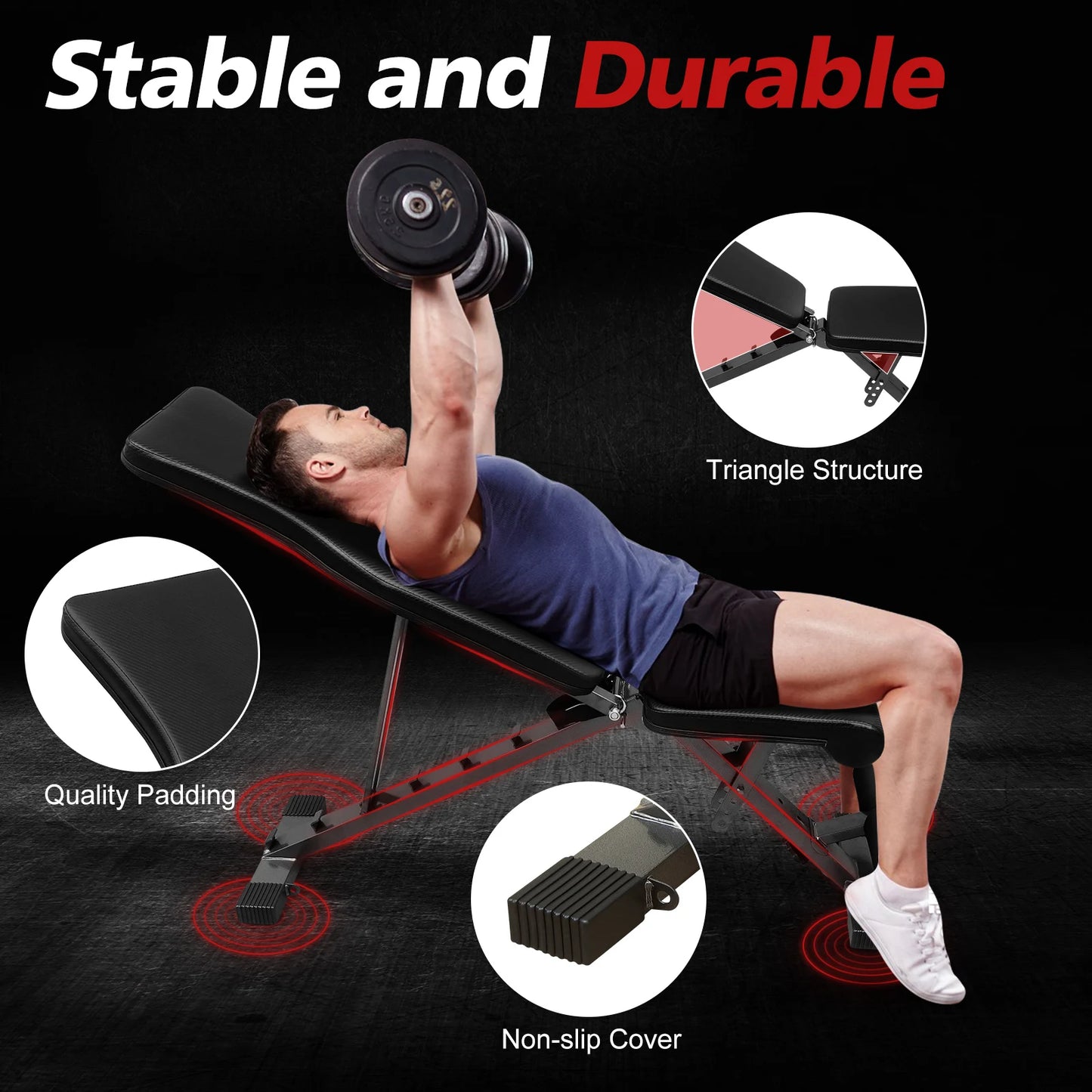 Weight Bench for Full Body Workout Foldable incline