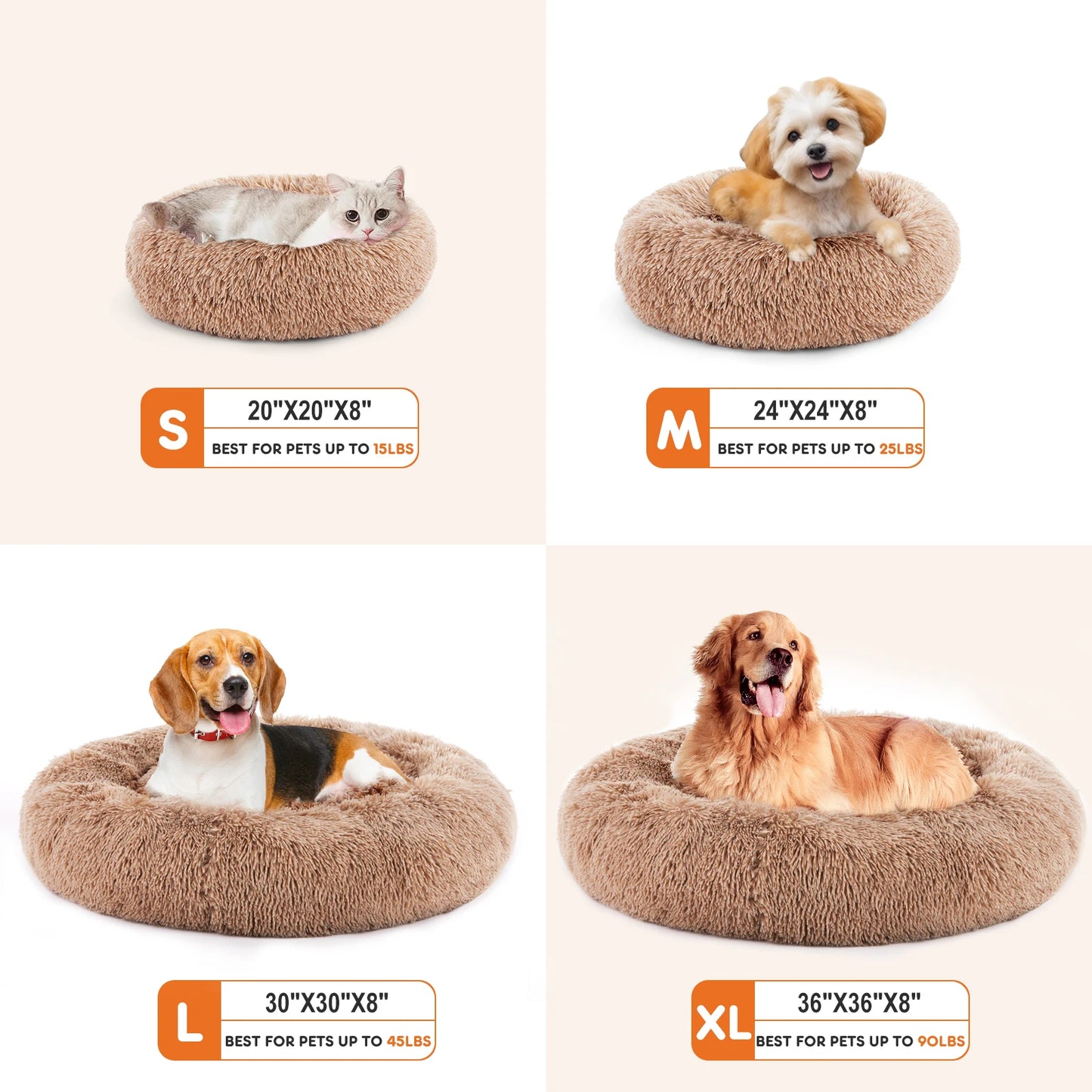 Calming Dog Bed for Medium to Large Dogs Washable