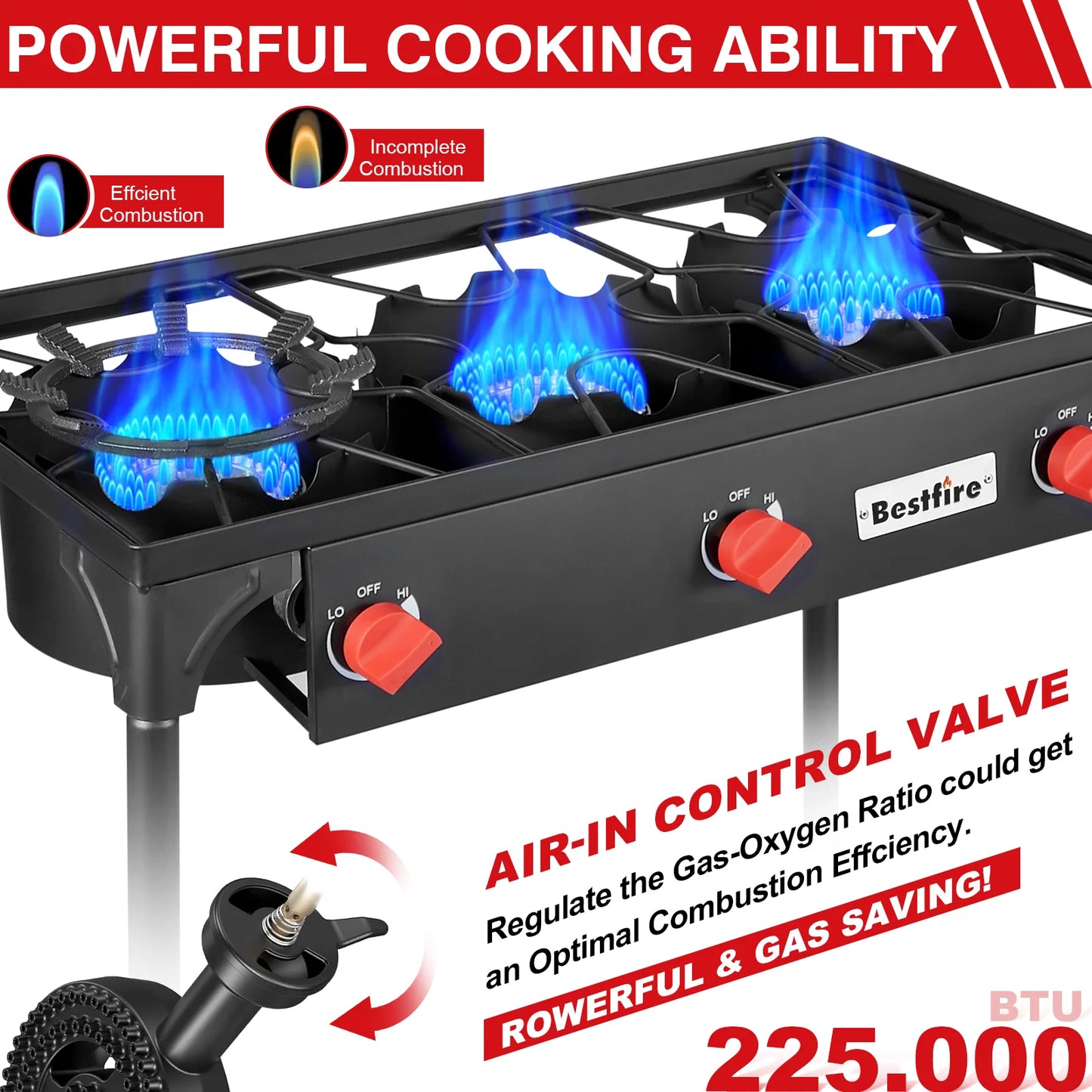 3 Burner Propane Camping Stove