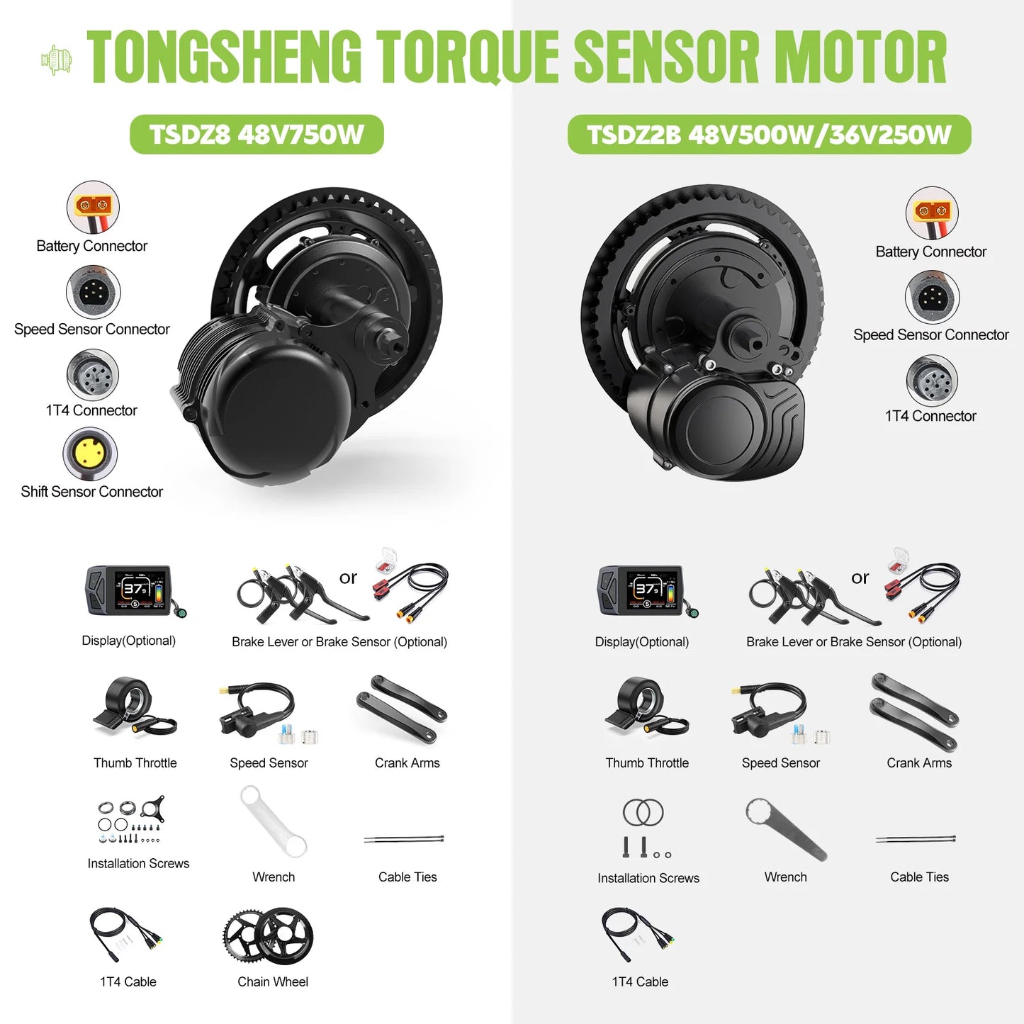 Ebike Conversion Kit Mid Motor With Torque Sensor