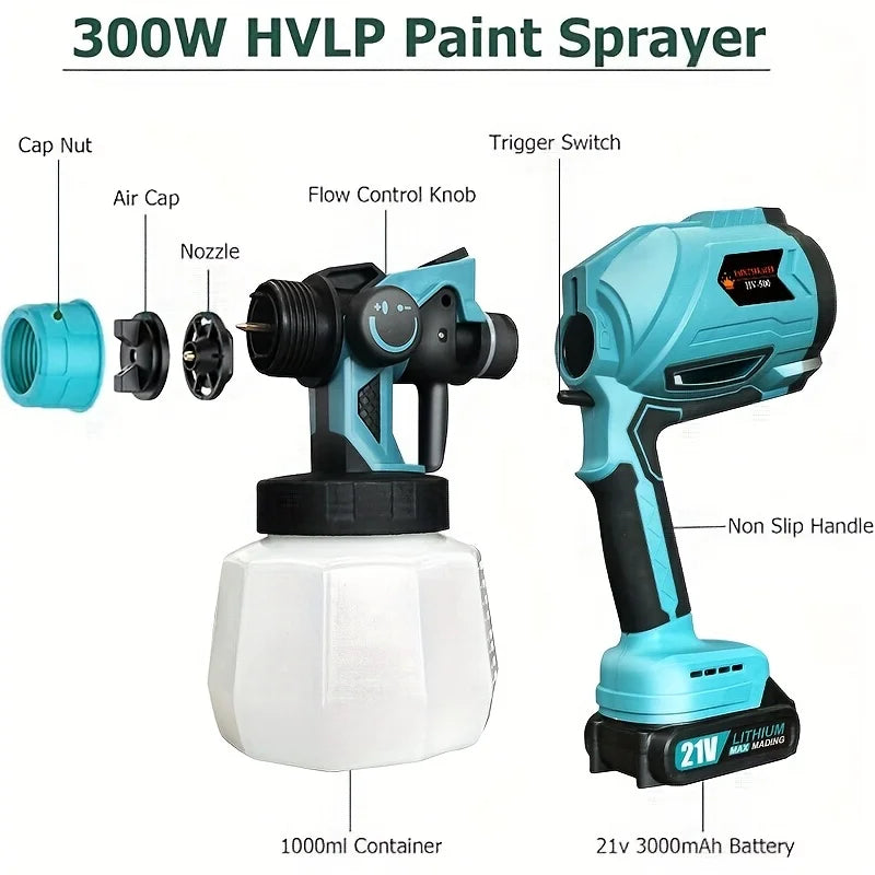 1000ML Electric Spray Gun Cordless