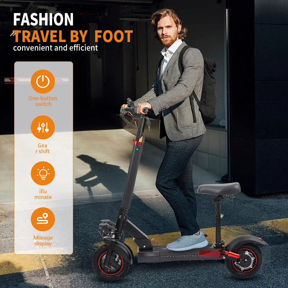 800W Folding Electric Scooter With Seat