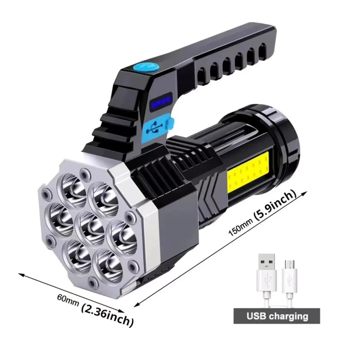 High-Power Flashlight With USB Charging