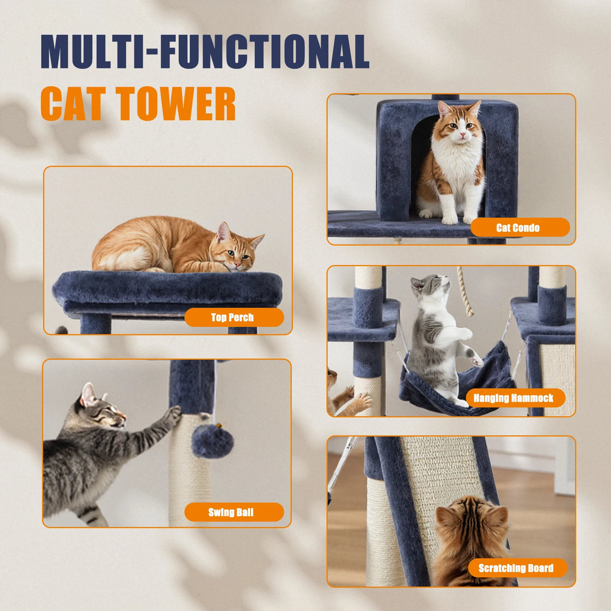 63In Cat Tree Scratching Post